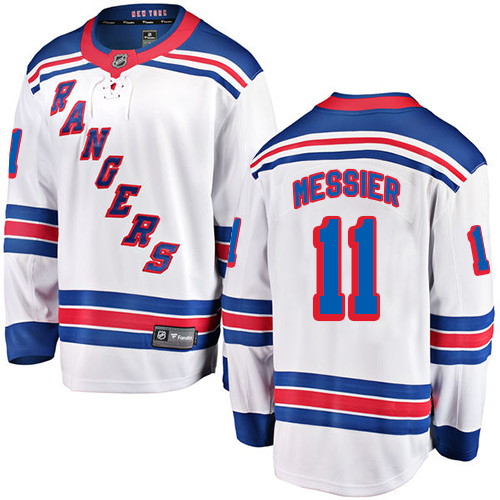 Herren New York Rangers Eishockey Trikot Mark Messier #11 Breakaway Weiß Fanatics Branded Auswärts